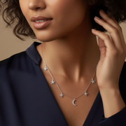 Wilderness Dangling Star And Moon Necklace